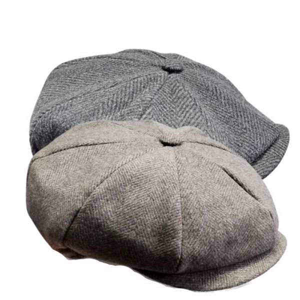 Coppole Siciliane Herringbone Tweed Newsboy